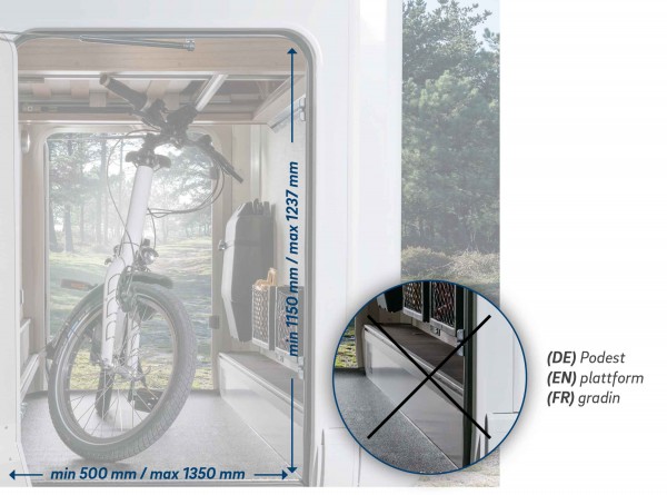 Porte-vélos - Bike Carrier à 2 vélos Variante MB/Citroën/Fiat (véhicules SANS gradin dans le garage)