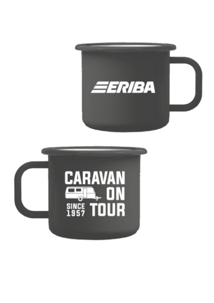 Emaille Tasse "Caravan since 1957"