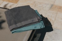 Serviette Hymer bleu source